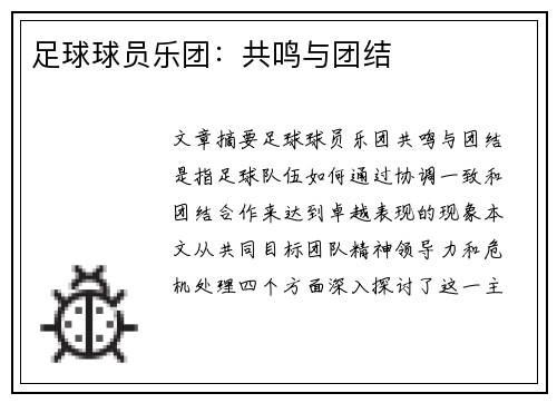 足球球员乐团：共鸣与团结